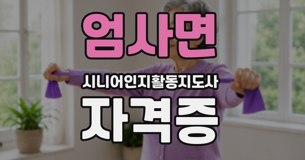 엄사면 시니어인지활동지도사 자격증