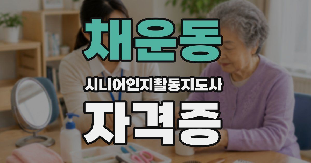 채운동 시니어인지활동지도사 자격증