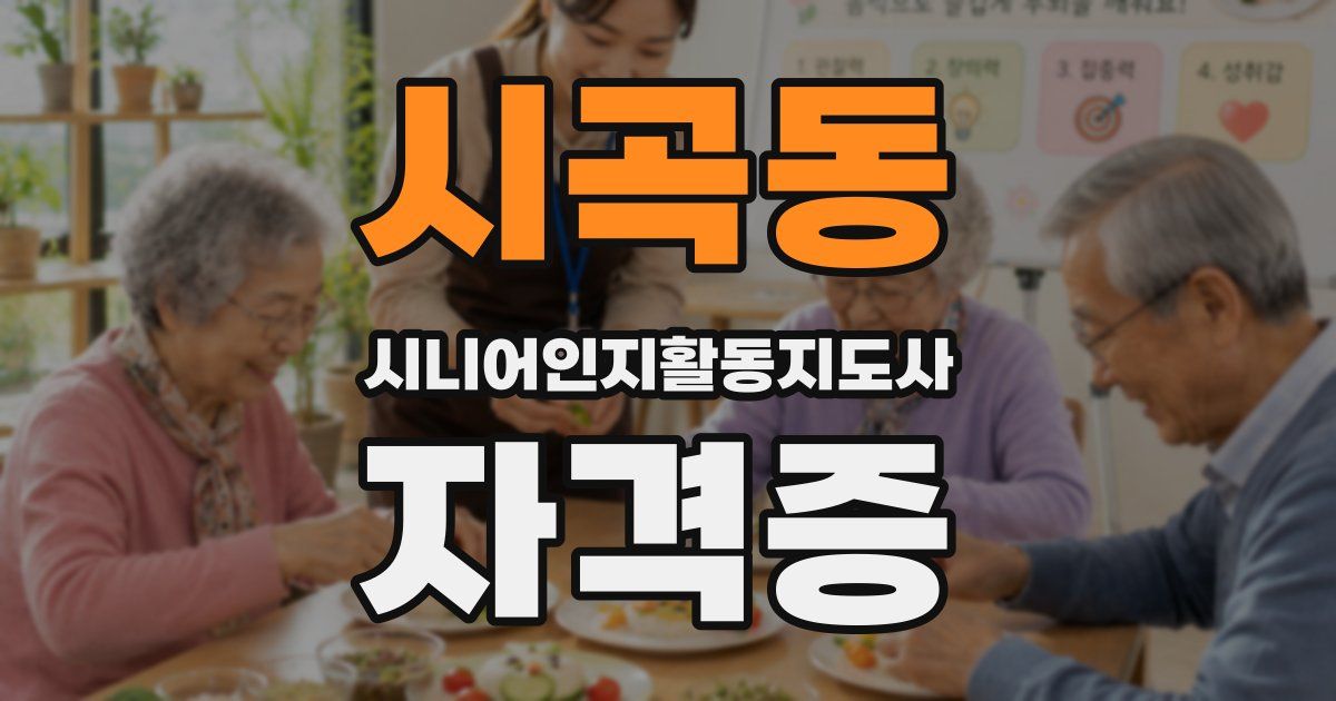 시곡동 시니어인지활동지도사 자격증