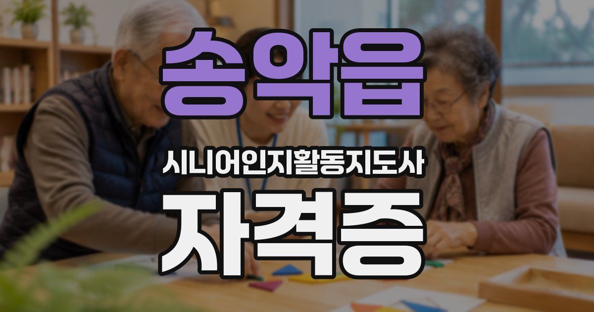 송악읍 시니어인지활동지도사 자격증