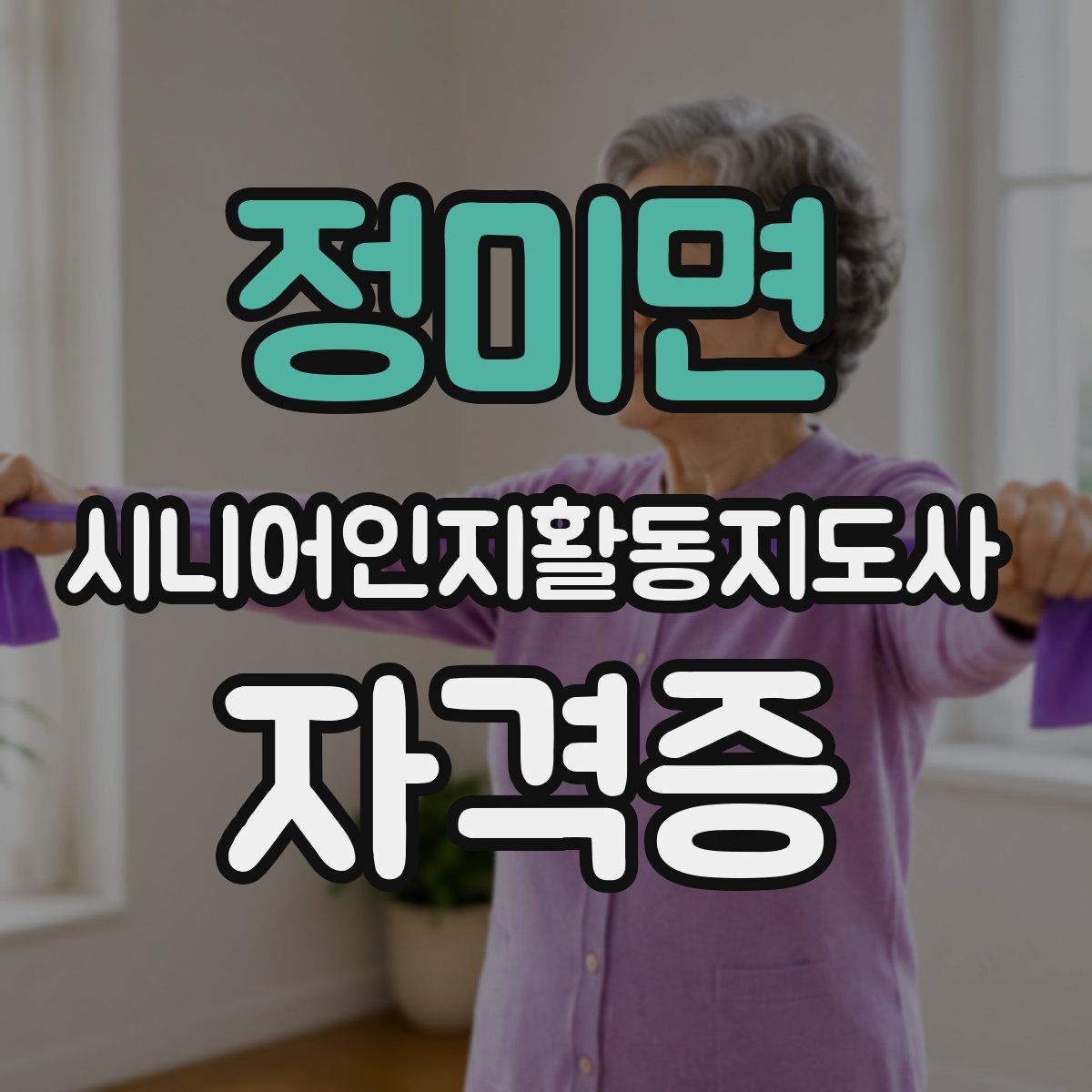 정미면 시니어인지활동지도사 자격증