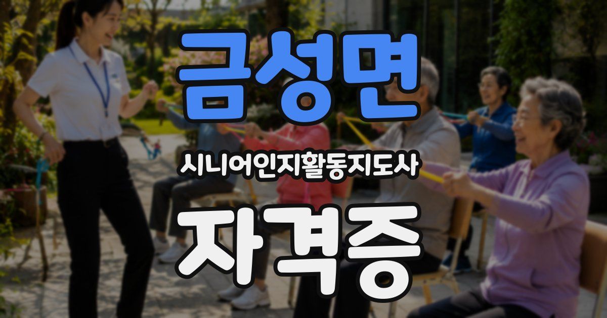 금성면 시니어인지활동지도사 자격증