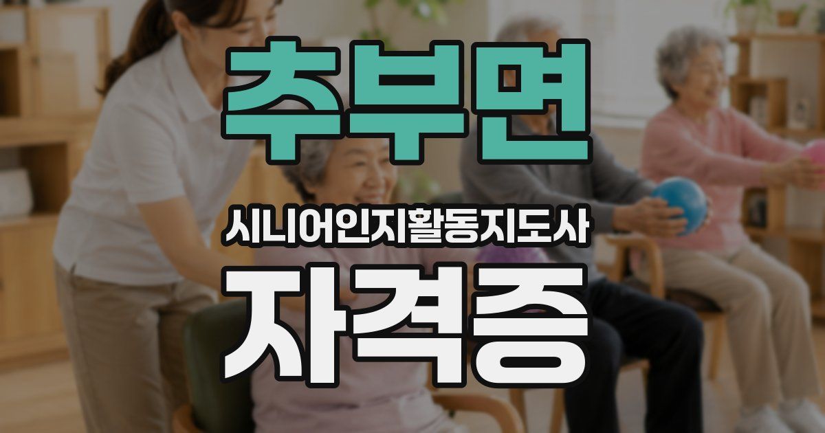 추부면 시니어인지활동지도사 자격증