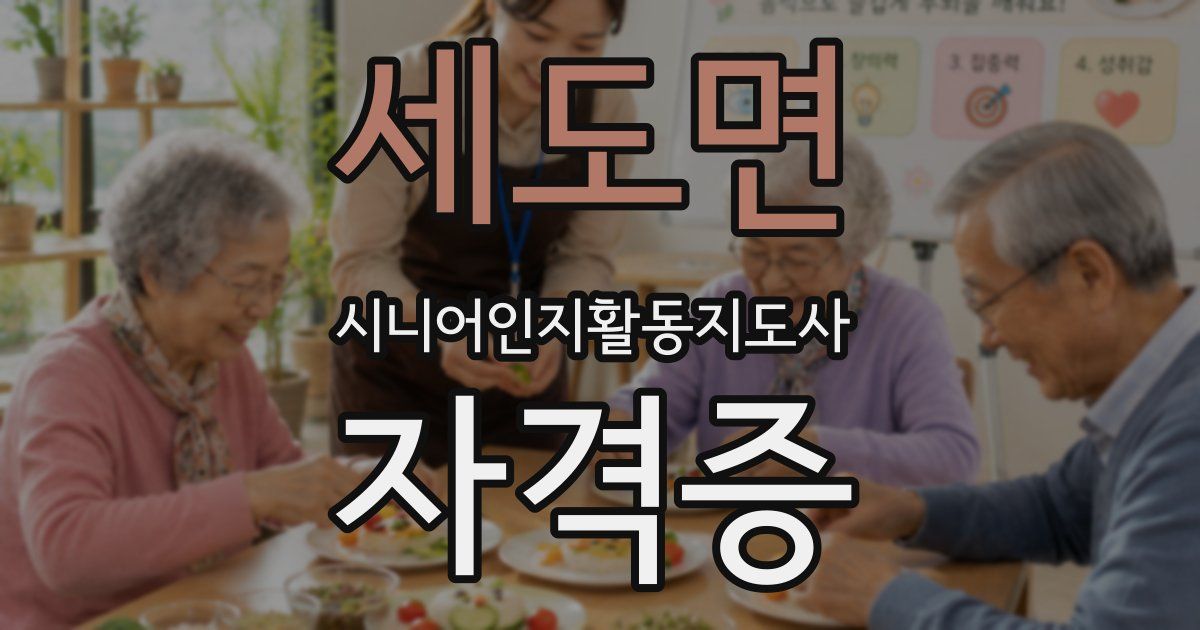 세도면 시니어인지활동지도사 자격증