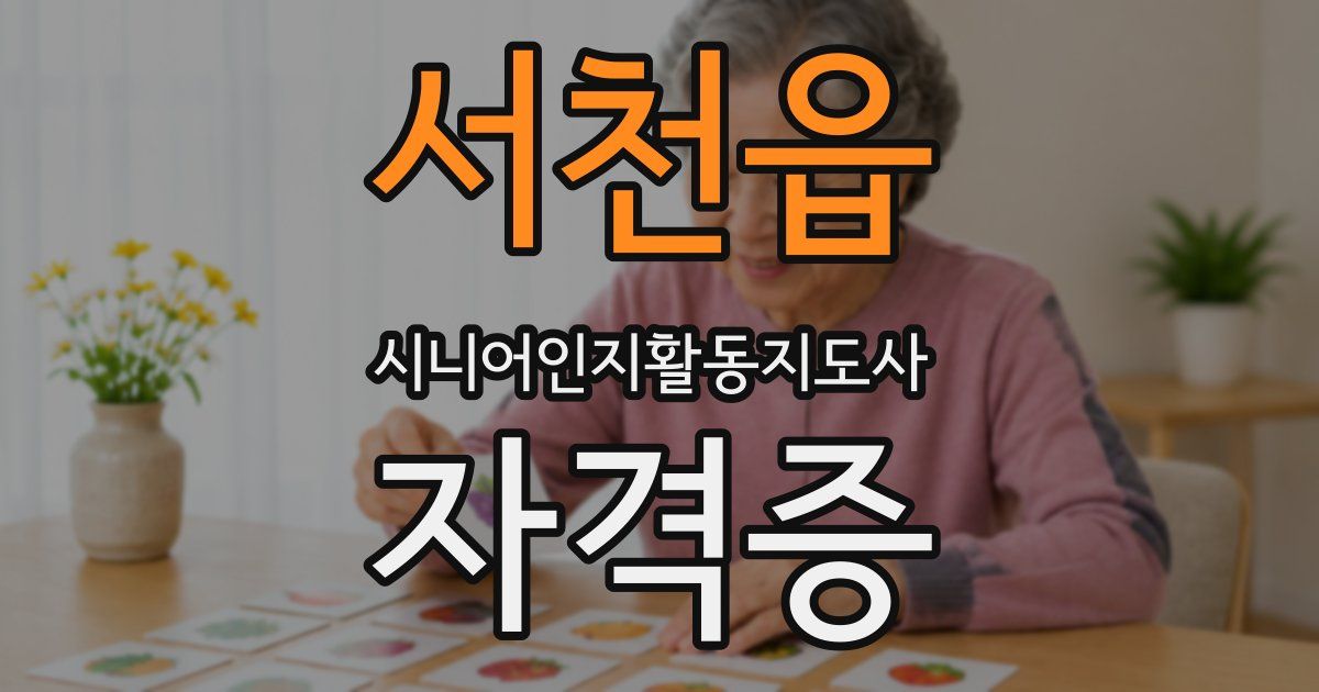 서천읍 시니어인지활동지도사 자격증