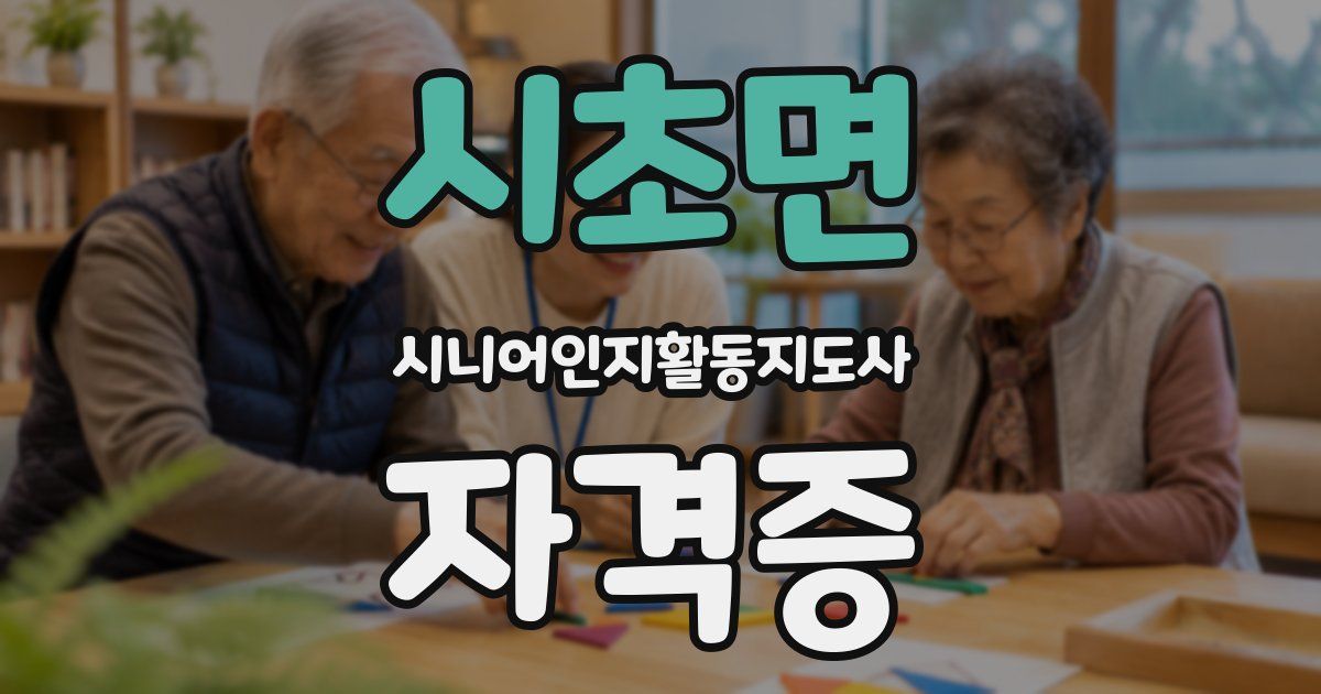 시초면 시니어인지활동지도사 자격증
