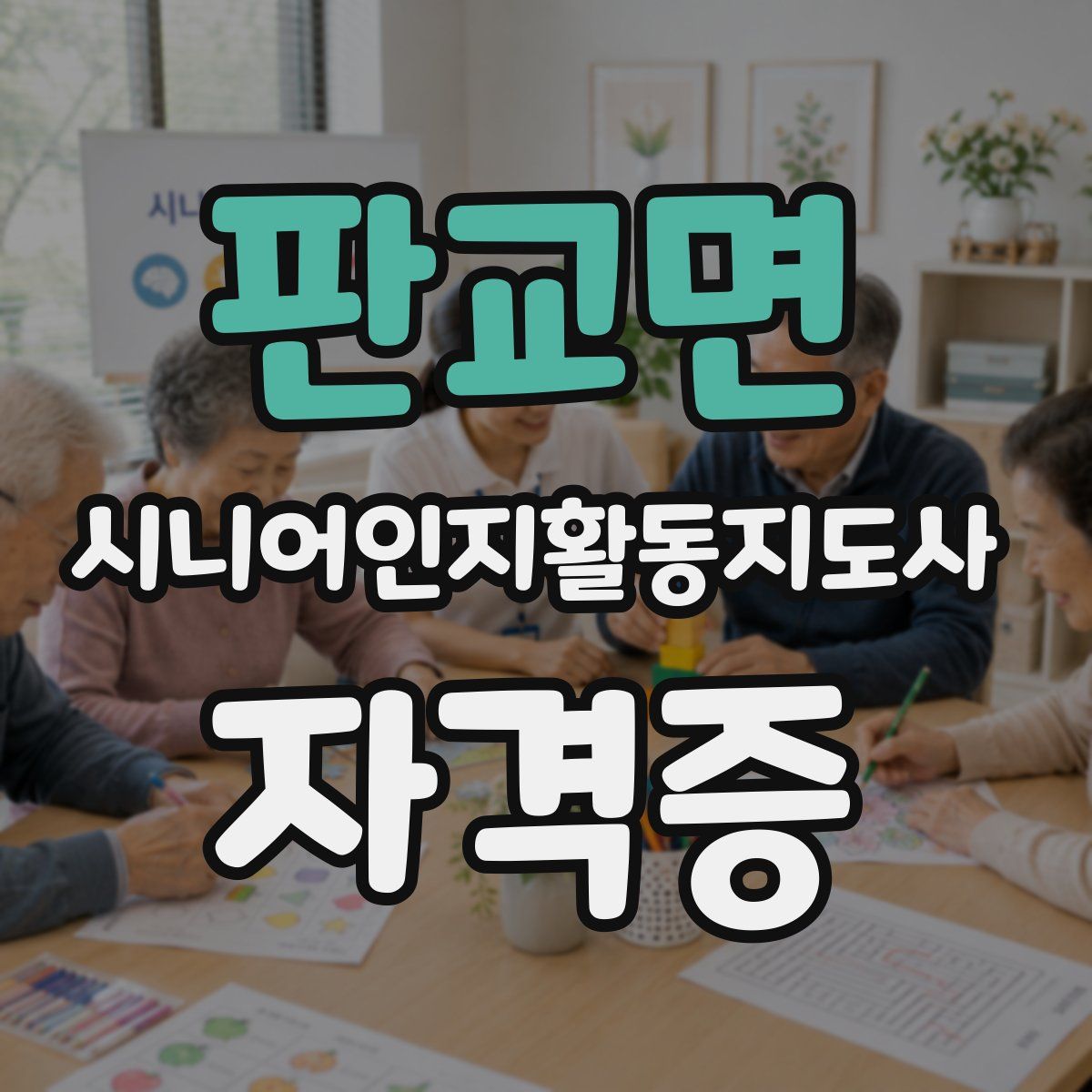 판교면 시니어인지활동지도사 자격증