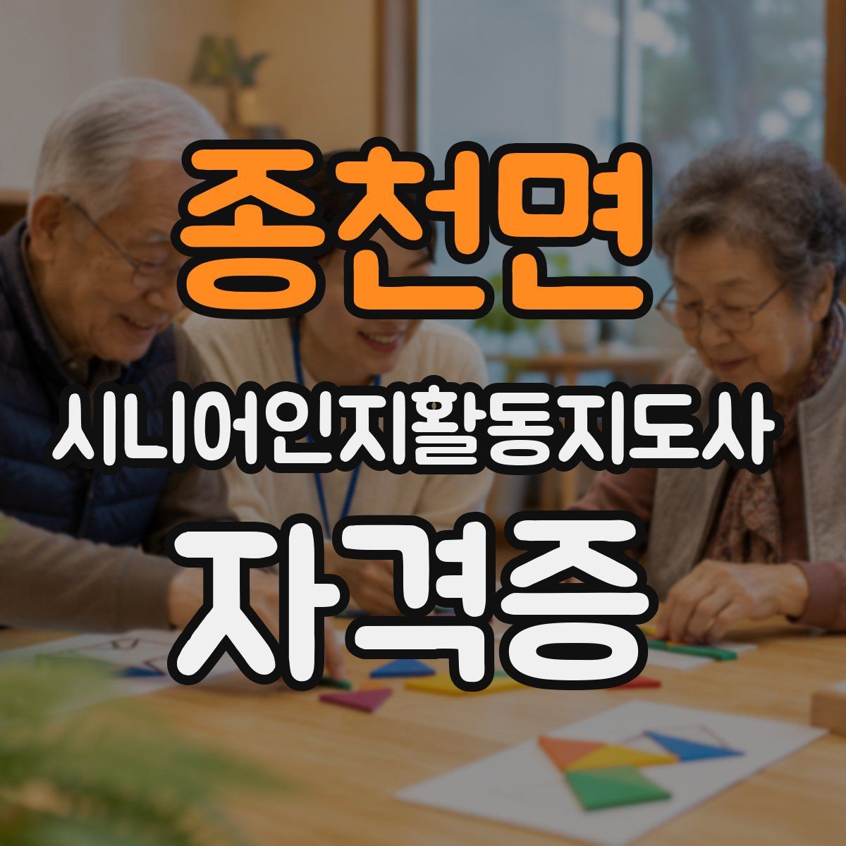 종천면 시니어인지활동지도사 자격증