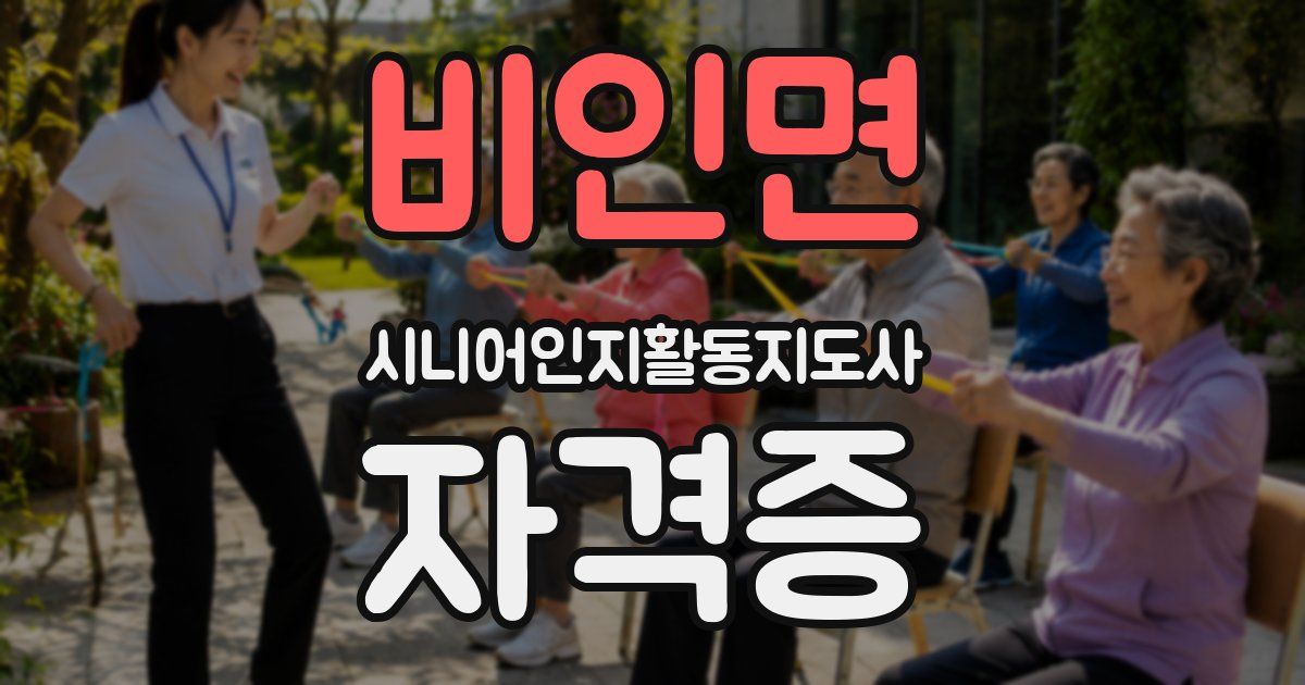 비인면 시니어인지활동지도사 자격증