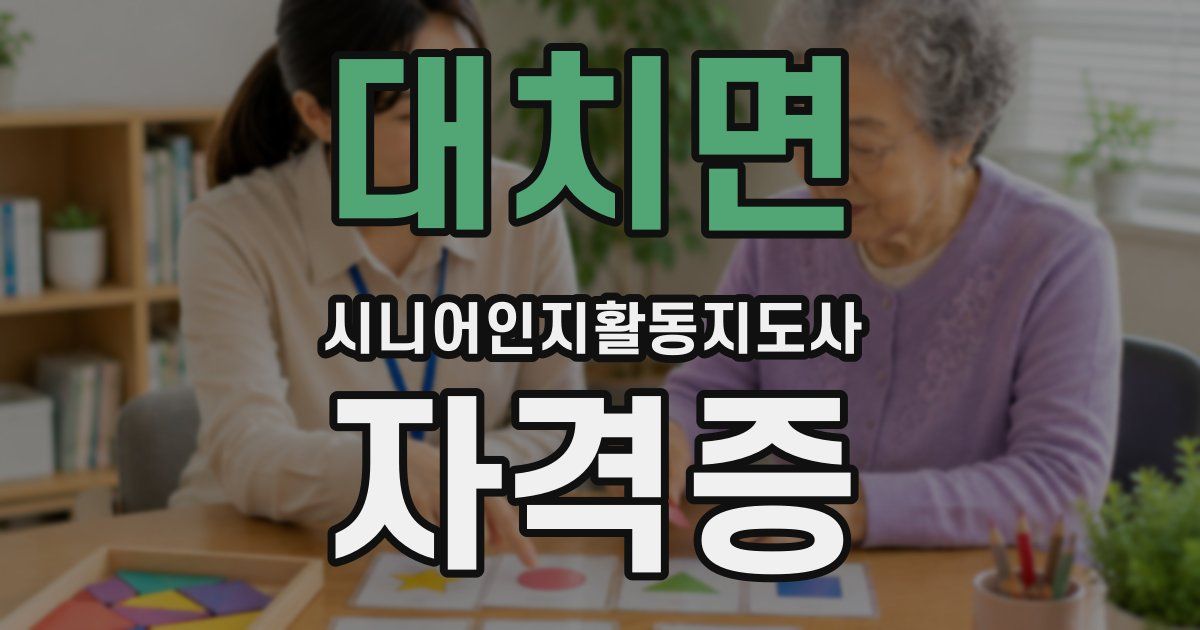 대치면 시니어인지활동지도사 자격증