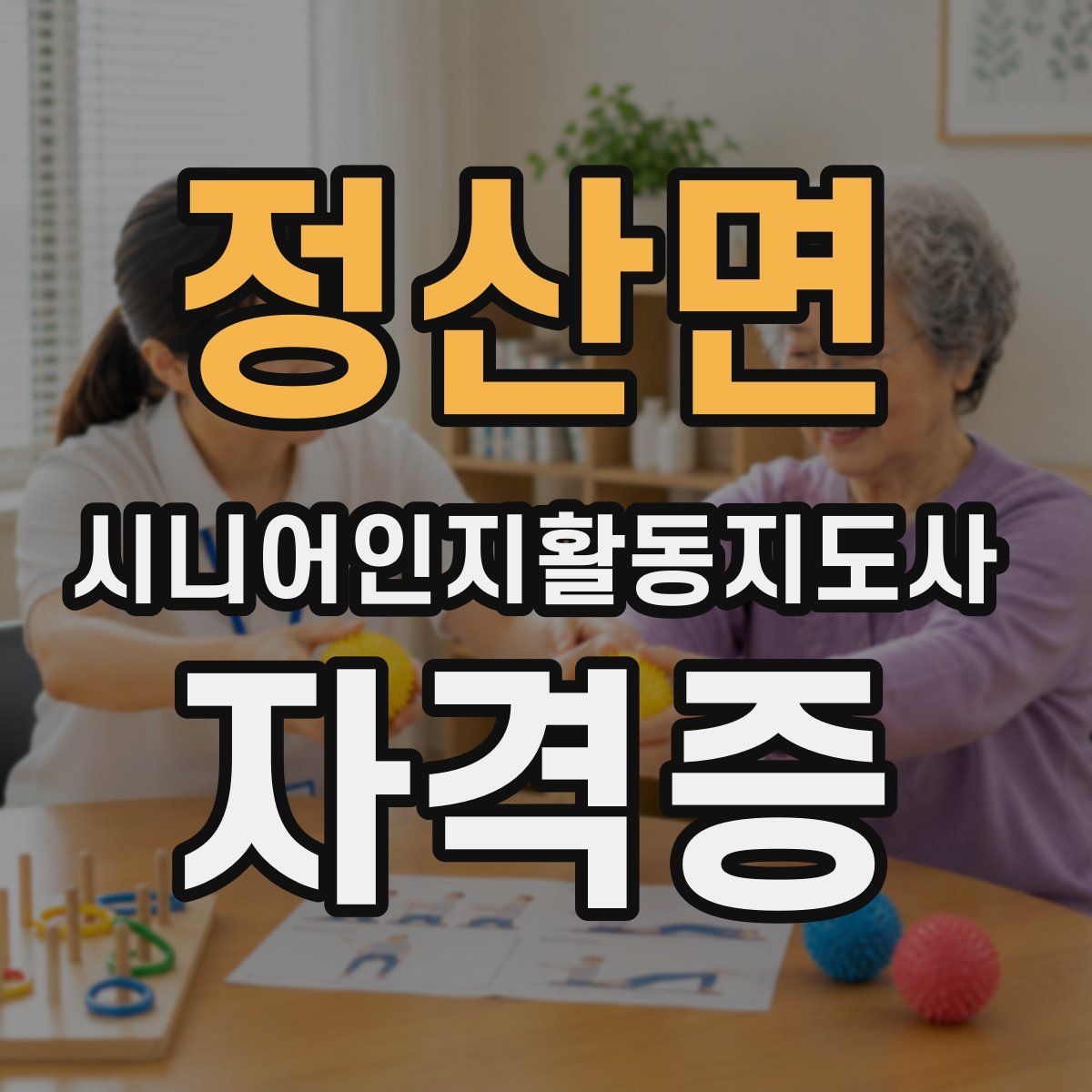정산면 시니어인지활동지도사 자격증
