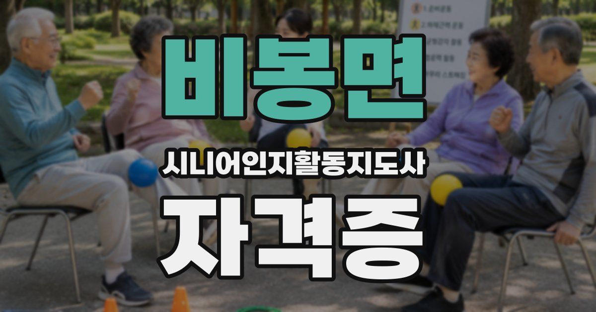 비봉면 시니어인지활동지도사 자격증