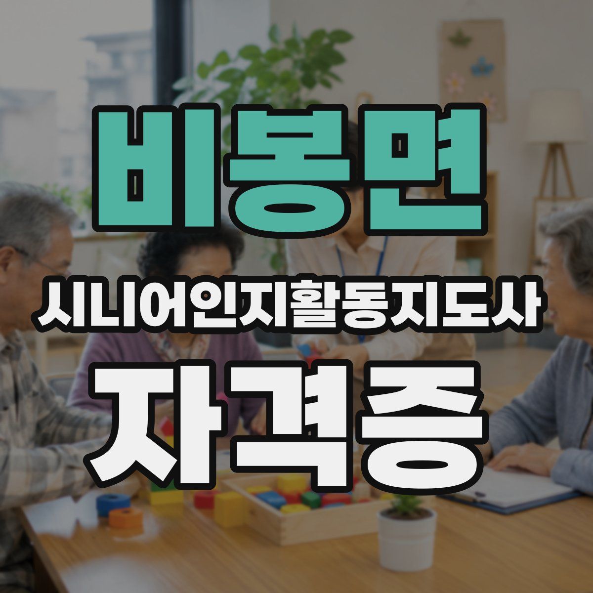 비봉면 시니어인지활동지도사 자격증