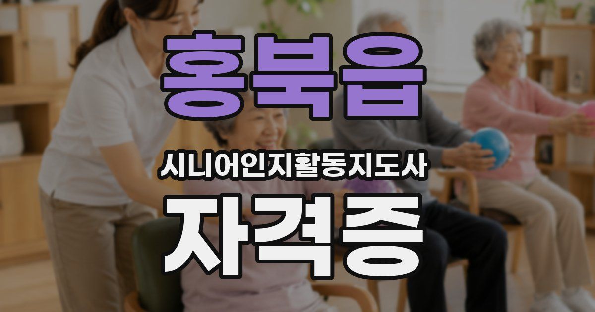 홍북읍 시니어인지활동지도사 자격증