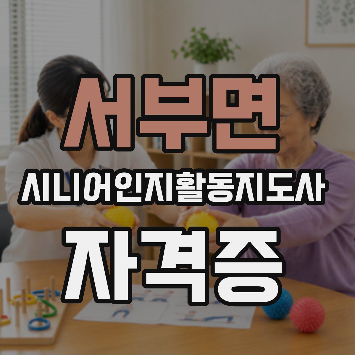 서부면 시니어인지활동지도사 자격증