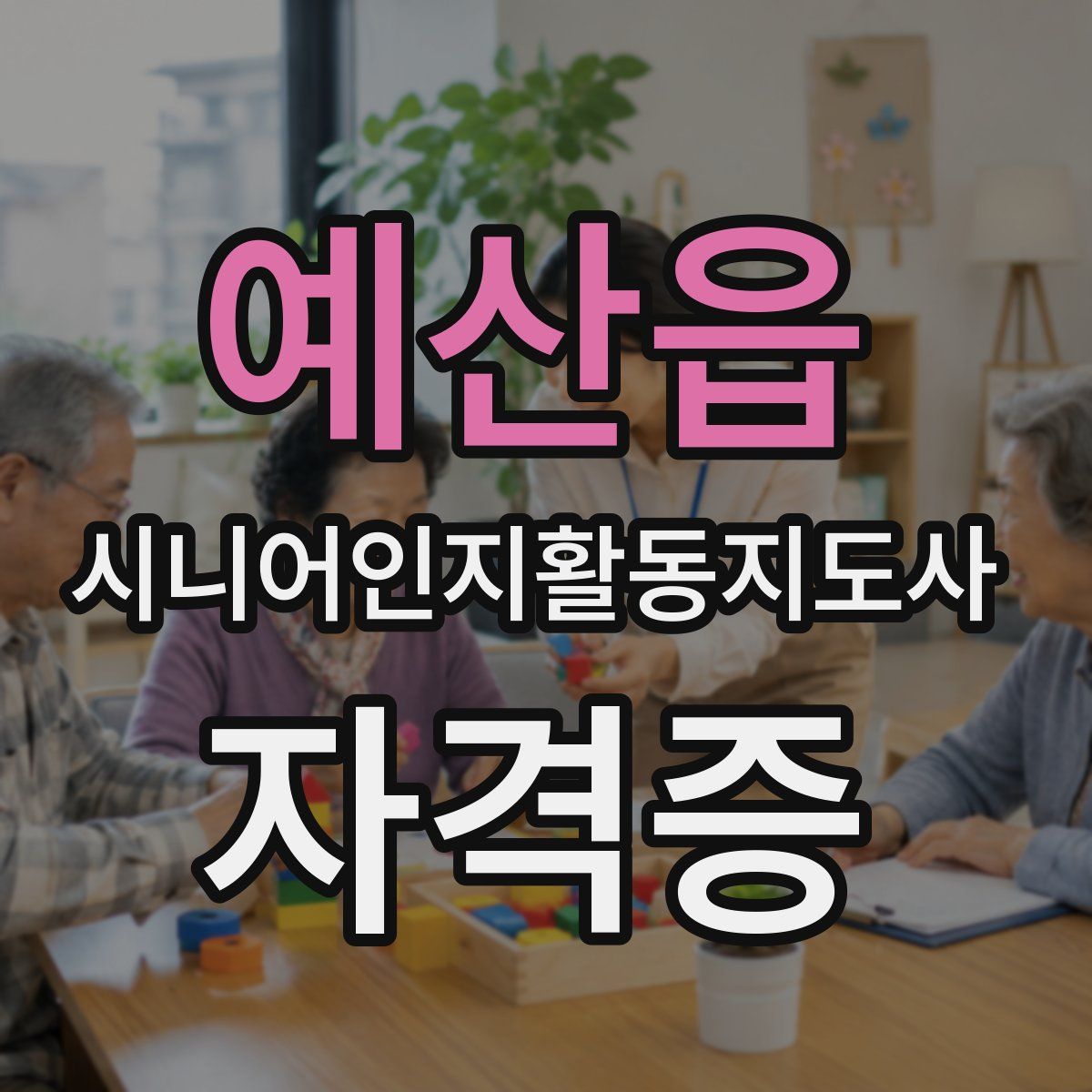 예산읍 시니어인지활동지도사 자격증