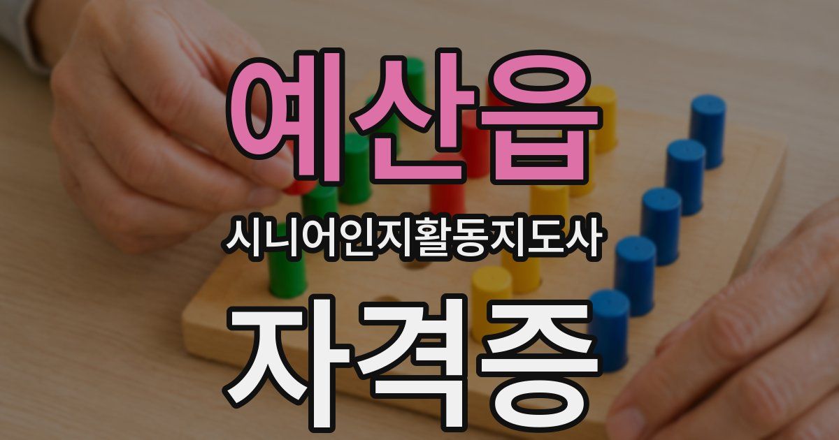 예산읍 시니어인지활동지도사 자격증