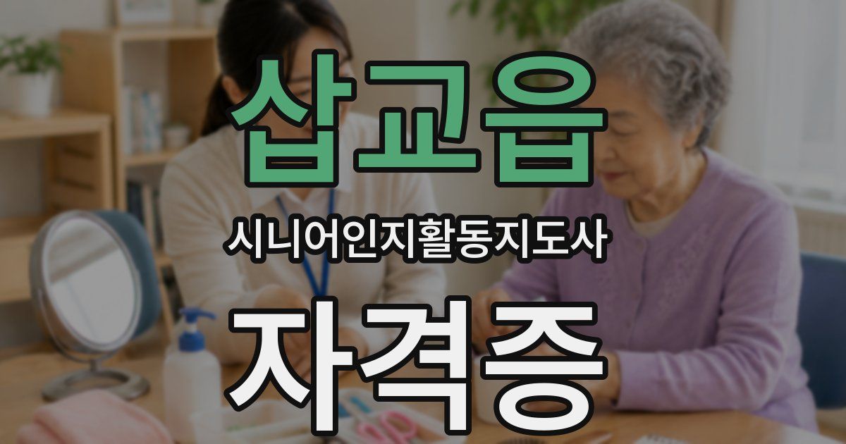 삽교읍 시니어인지활동지도사 자격증