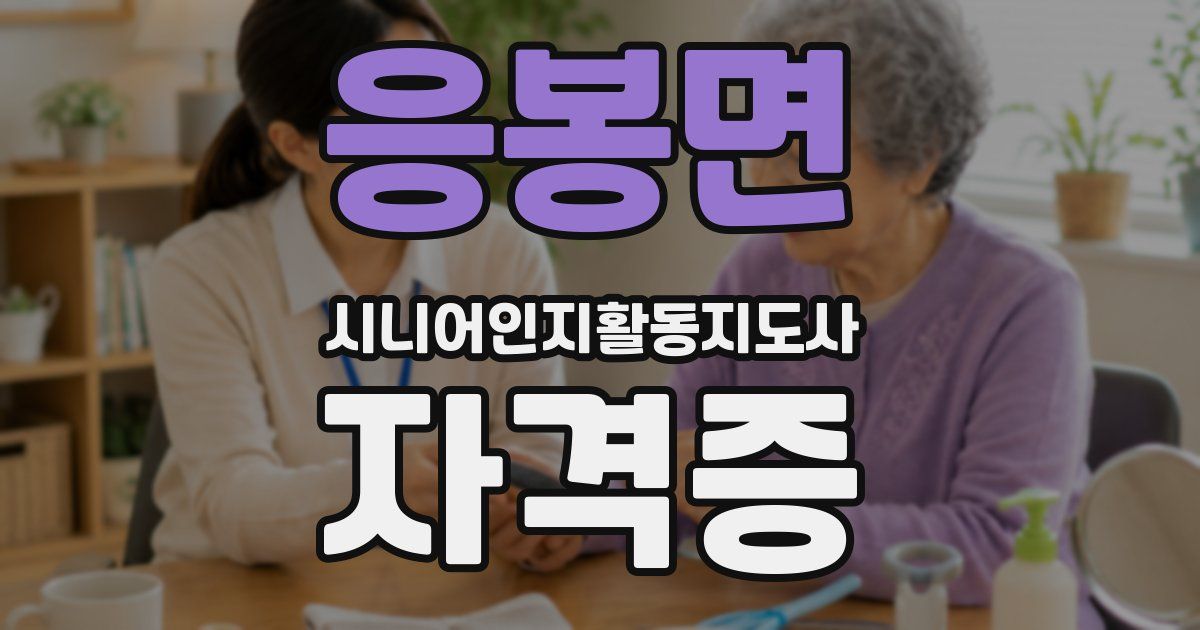 응봉면 시니어인지활동지도사 자격증