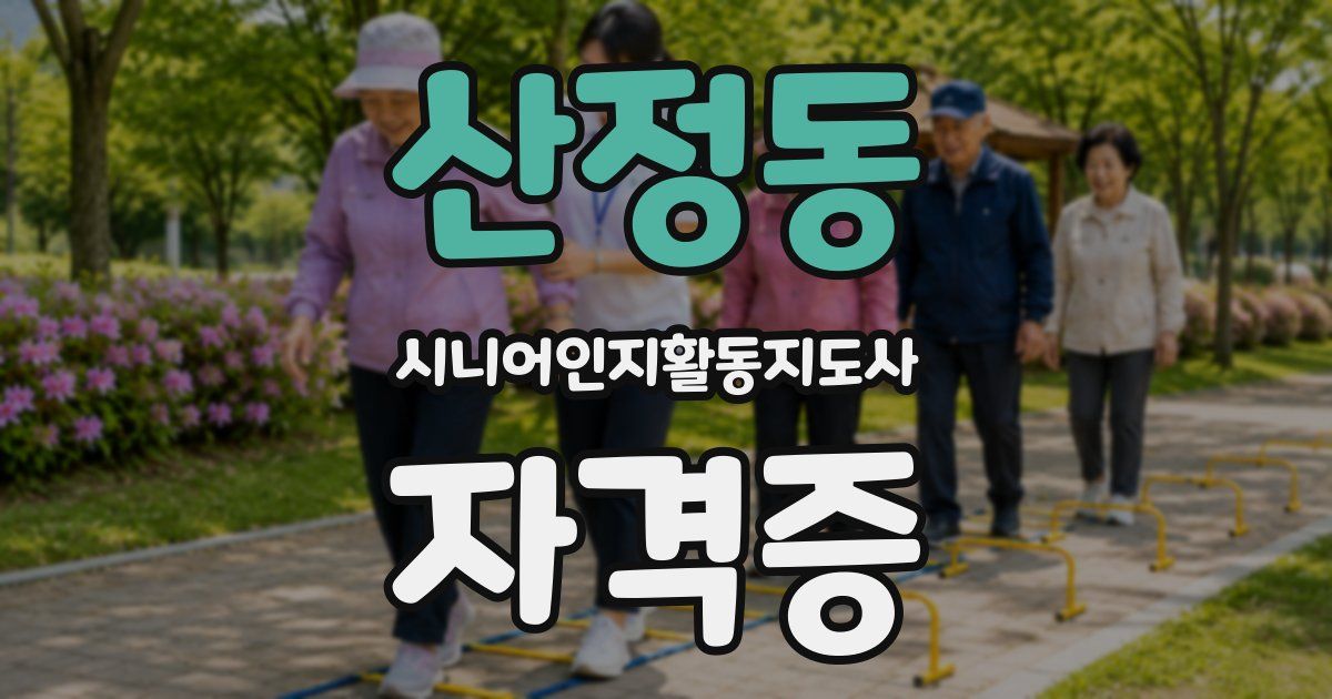 산정동 시니어인지활동지도사 자격증