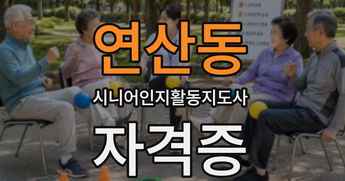 연산동 시니어인지활동지도사 자격증