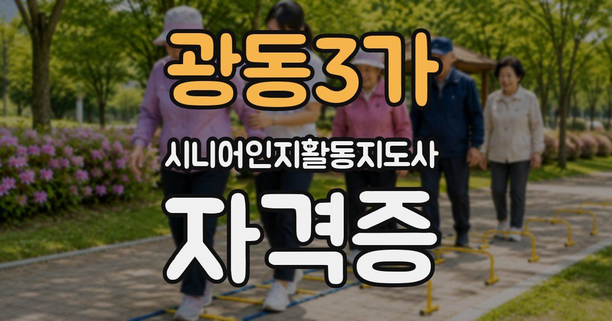 광동3가 시니어인지활동지도사 자격증