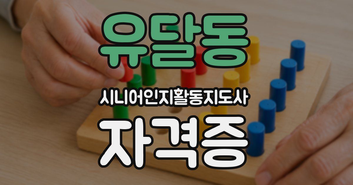 유달동 시니어인지활동지도사 자격증
