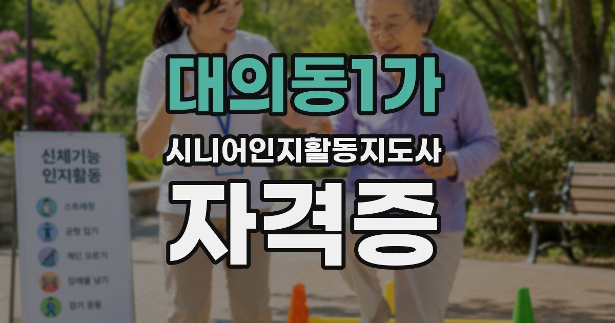 대의동1가 시니어인지활동지도사 자격증