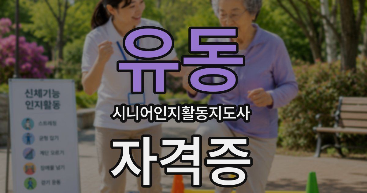 유동 시니어인지활동지도사 자격증