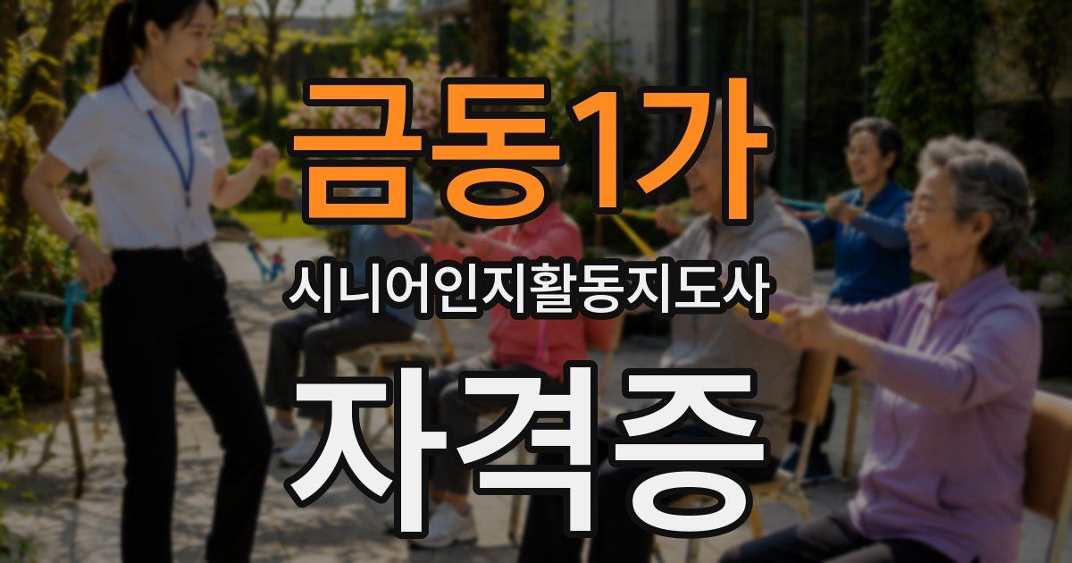금동1가 시니어인지활동지도사 자격증