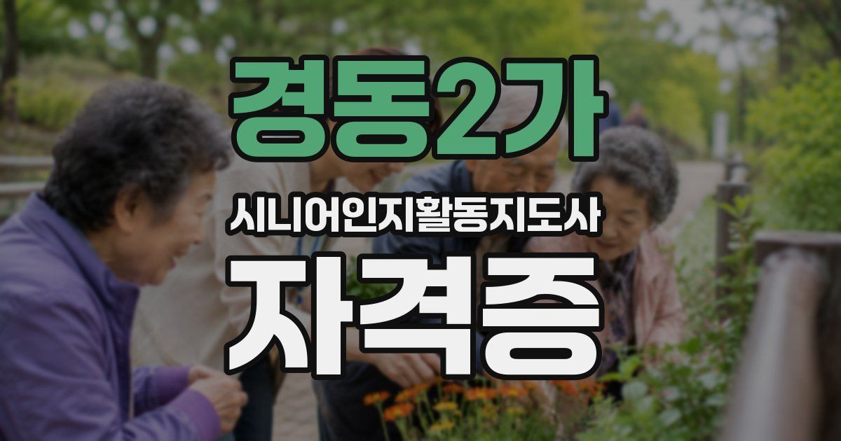 경동2가 시니어인지활동지도사 자격증