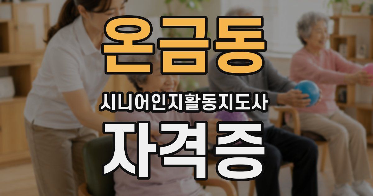 온금동 시니어인지활동지도사 자격증