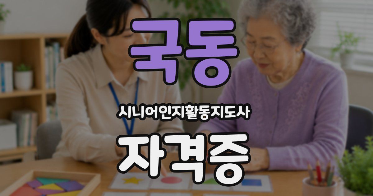 국동 시니어인지활동지도사 자격증