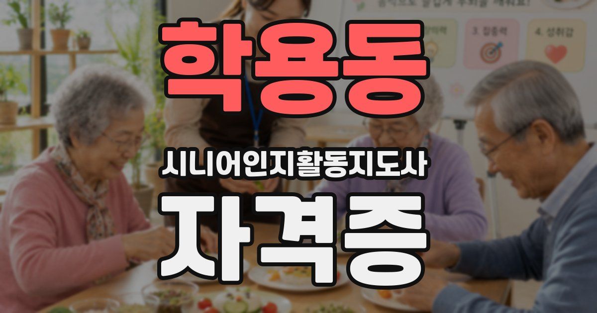 학용동 시니어인지활동지도사 자격증