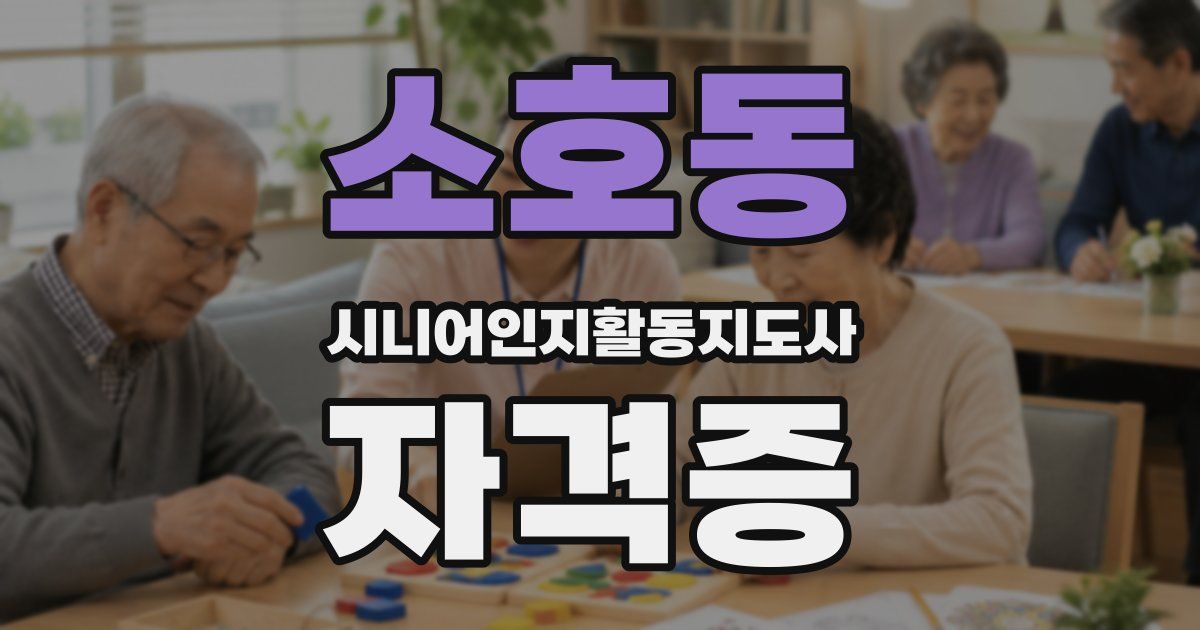 소호동 시니어인지활동지도사 자격증