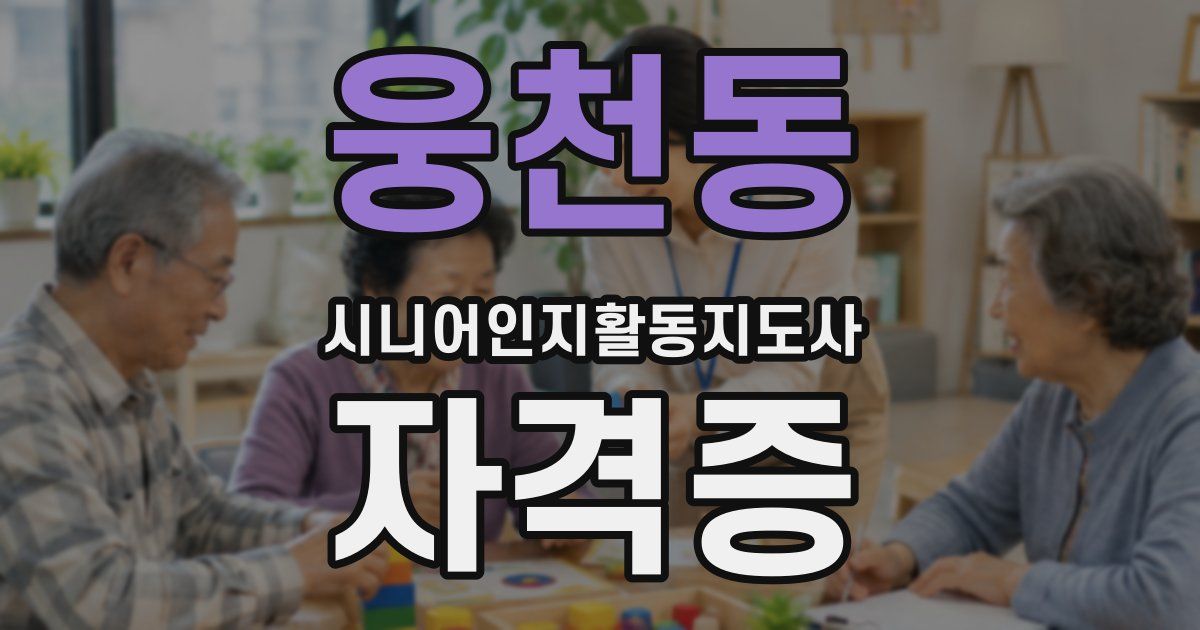 웅천동 시니어인지활동지도사 자격증
