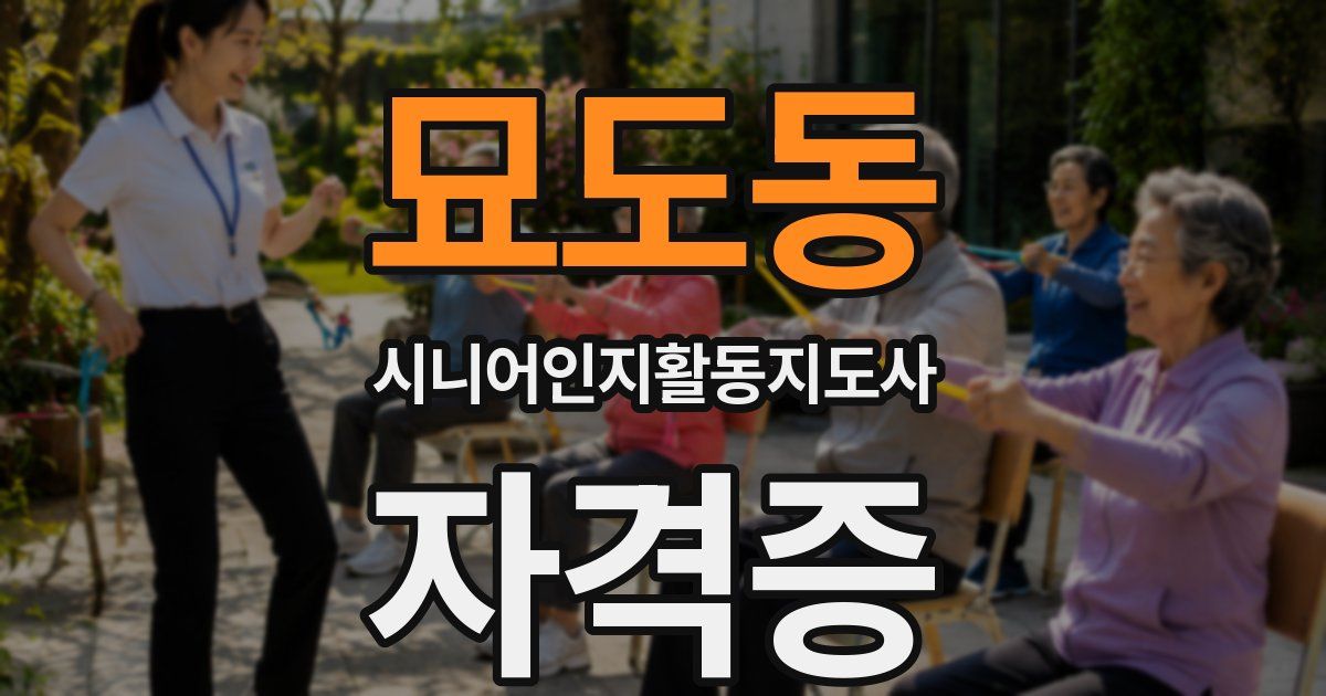 묘도동 시니어인지활동지도사 자격증