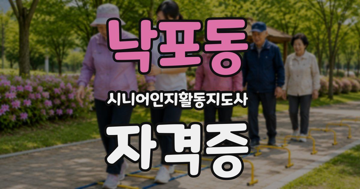 낙포동 시니어인지활동지도사 자격증
