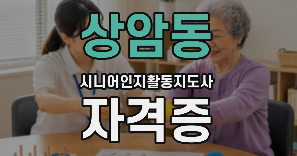 상암동 시니어인지활동지도사 자격증