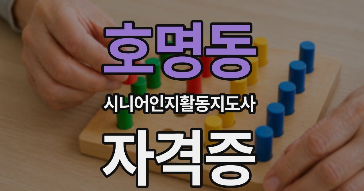 호명동 시니어인지활동지도사 자격증