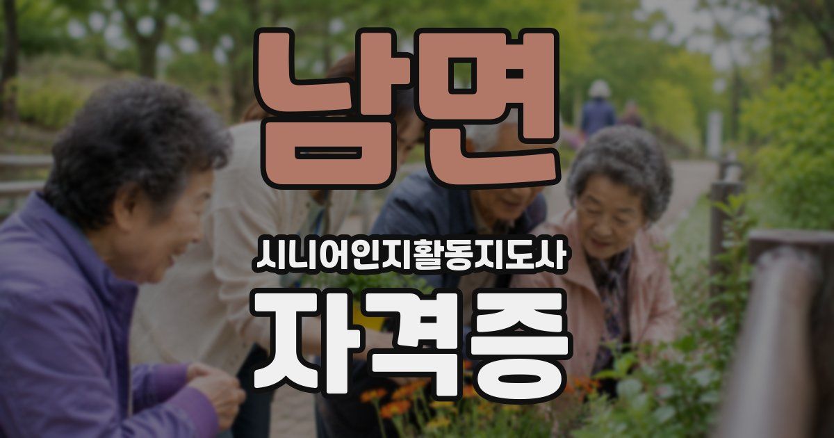 남면 시니어인지활동지도사 자격증