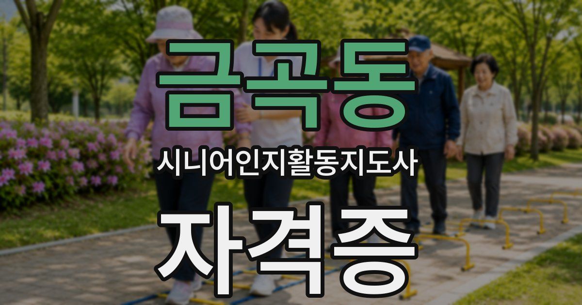 금곡동 시니어인지활동지도사 자격증