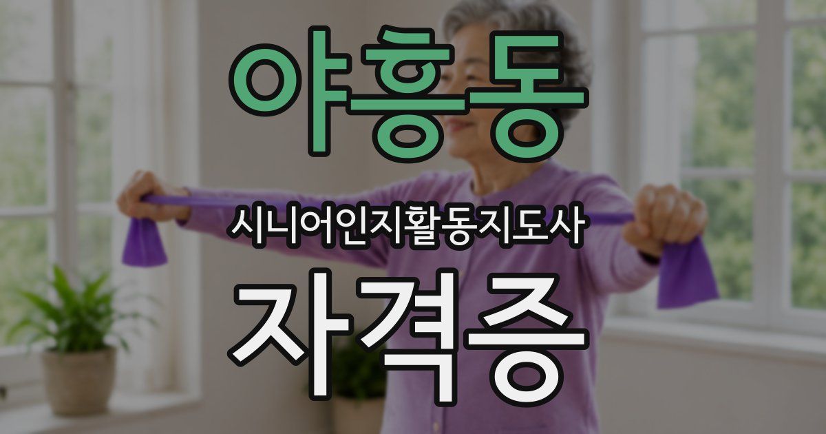 야흥동 시니어인지활동지도사 자격증