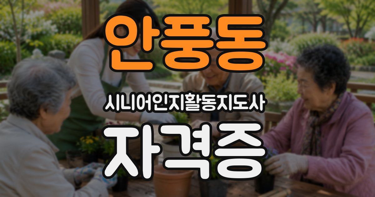 안풍동 시니어인지활동지도사 자격증