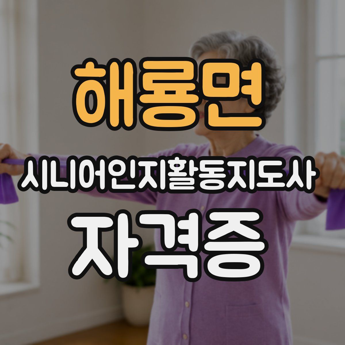 해룡면 시니어인지활동지도사 자격증