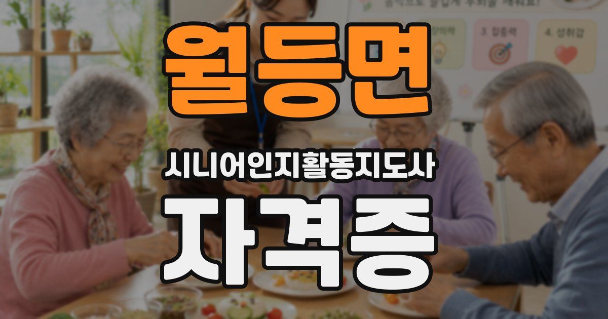 월등면 시니어인지활동지도사 자격증