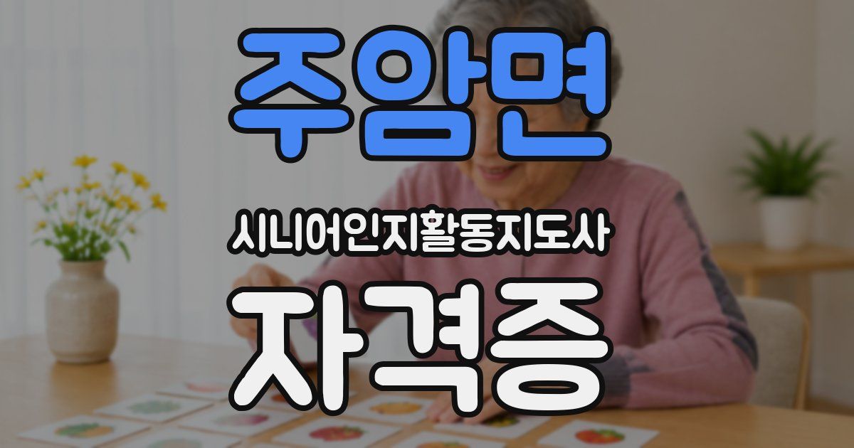 주암면 시니어인지활동지도사 자격증