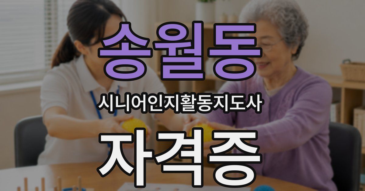 송월동 시니어인지활동지도사 자격증
