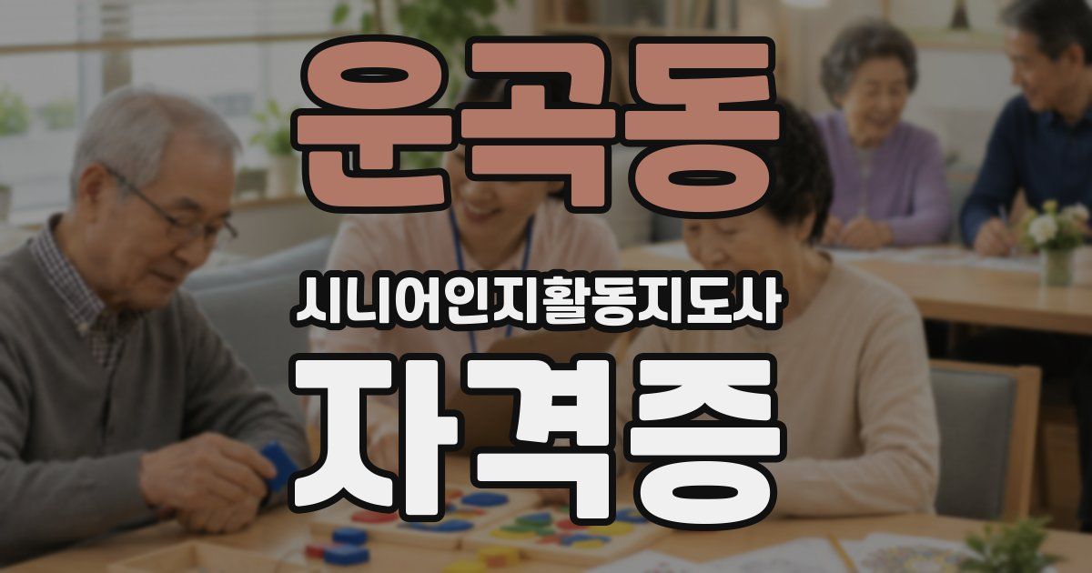 운곡동 시니어인지활동지도사 자격증