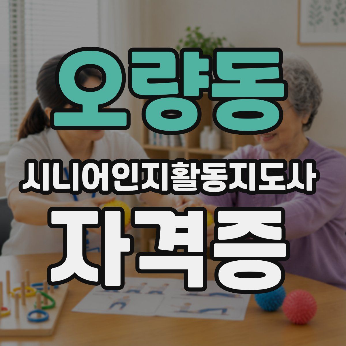 오량동 시니어인지활동지도사 자격증